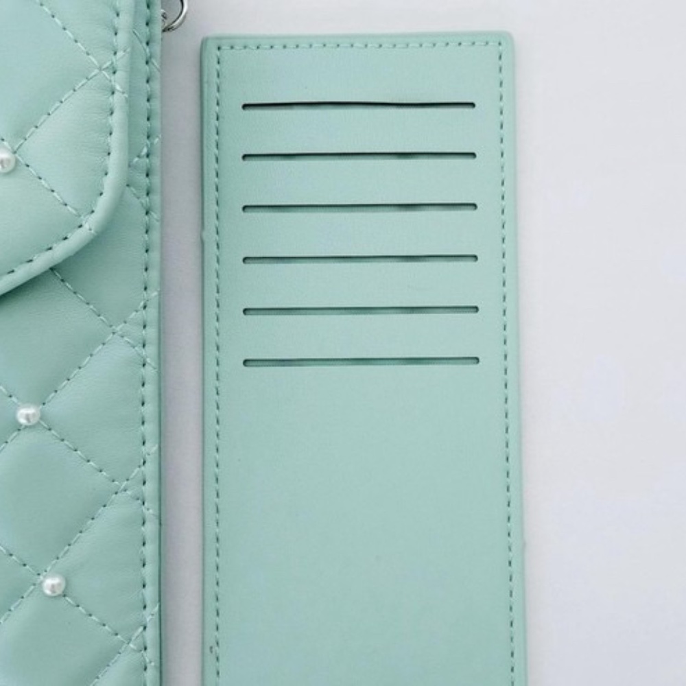 Badgley Mischka Women's Faux Leather Phone Case Card Holder CG Green One Size - Picture 3 of 4